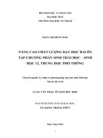 nâng cao chất lượng dạy học bài ôn tập chương phần sinh thái học – sinh học 12, trung học phổ thông