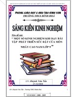 skkn một số kinh nghiệm khi dạy bài tập phát triển sức bật của môn nhảy cao nam lớp 9