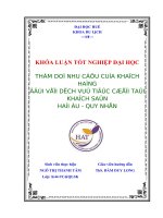 thăm dò nhu cầu của khách hàng đối với dịch vụ tiệc cưới tại khách sạn hải âu – quy nhơn