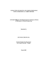 extraction of essential oil from lemongrass using supercritical carbon dioxide