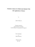 stochastic analysis of a multivariate random walk with applications to finance