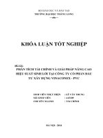 phân tích tài chính và giải pháp nâng cao hiệu suất sinh lời tại công ty cổ phần đầu tư xây dựng vinaconex - pvc
