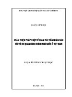 hoàn thiện pháp luật về giám sát của nhân dân đối với cơ quan hành chính nhà nước ở việt nam