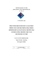 Phân tích một số rủi ro và giải pháp phòng ngừa rủi ro trong hoạt động kinh doanh tại ngân hàng thương mại cổ phần công thương việt nam chi nhánh cần thơ