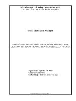 Một số phương pháp trong việc phát hiện, bồi dưỡng học sinh giỏi môn tin học ở trường THPT nguyễn xuân nguyên huyện quảng xương tỉnh thanh hóa