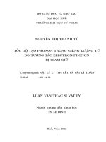 tốc độ tạo phonon trong giếng lượng tử do tương tác electron-phonon bị giam giữ