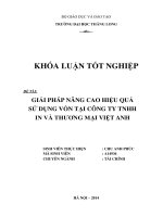 giải pháp nâng cao hiệu quả sử dụng vốn tại công ty tnhh in và thương mại việt anh