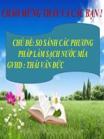 chủ đề so sánh các phương pháp làm sạch nước mía