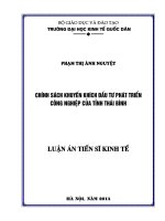 Đề tài luận án chính sách khuyến khích đầu tư phát triển công nghiệp của tỉnh thái bình