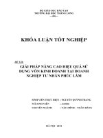 giải pháp nâng cao hiệu quả sử dụng vốn kinh doanh tại doanh nghiệp tư nhân phúc lâm