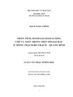 phân tích, đánh giá hàm lượng chì và asen trong một số loại rau ở đồng trạch- bố trạch- quảng bình