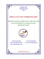 đánh giá hoạt động xúc tiến quảng bá sản phẩm của khách sạn romance huế