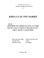 tình hình tài chính tại công ty tnhh thương mại và dịch vụ khanh tuyến - thực trạng và giải pháp