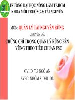 Báo cáo quản lý tài nguyên rừng chứng chỉ trong quản lý rừng bền vững theo tiêu chuẩn FSC
