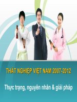 Báo cáo kinh tế vĩ mô THẤT NGHIỆP VIỆT NAM 20072014 Thực trạng, nguyên nhân  giải pháp