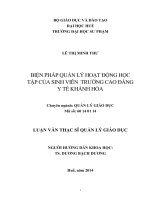 biện pháp quản lý hoạt động học tập của sinh viên  trường cao đẳng y tế khánh hòa