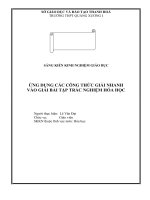 ứng dụng các công thức giải nhanh vào giải bài tập trắc nghiệm hóa học