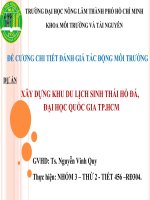 Báo cáo dự án xây dựng khu du lịch sinh thái hồ đá tại đại học quốc gia TP HCM