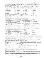 đề và đáp án dự chọn đề thi chọn học sinh giỏi cấp huyện môn tiếng anh lớp 9