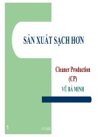 Bài giảng Sản xuất sạch hơn đại học quốc gia hồ chí minh