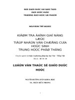 kiểm tra đánh giá năng lực tiếp nhận văn chương của học sinh thpt