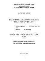 đặc điểm câu kể trong chương trình tiếng việt lớp 4