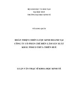 hoàn thiện chiến lược kinh doanh tại công ty cổ phần chế biến lâm sản xuất khẩu pisico thừa thiên huế