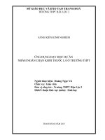 ứng dụng dạy học dự án nhằm ngăn chặn khói thuốc lá ở trường thpt