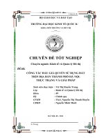 công tác đấu giá quyền sử dụng đất trên địa bàn thành phố hà nội. thực trạng và giải pháp