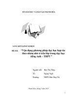 Vận dụng phương pháp dạy học hợp tác theo nhóm nhỏ ở trên lớp trong dạy học tiếng anh – THPT