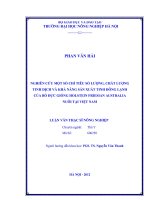 Nghiên cứu một số chỉ tiêu số lượng, chất lượng tinh dịch và khả năng sản xuất tinh đông lạnh của bò đực giống holstein friesian australia nuôi tại việt nam