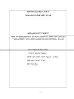 phân tích chất lượng tín dụng tại ngân hàng nông nghiệp và phát triển nông thôn agribank chi nhánh hà thành