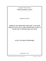 đánh giá đặc điểm nông sinh học và so sánh trình tự gen ltp của một số dòng đậu xanh có nguồn gốc từ mô sẹo chịu mất nước