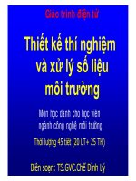 Giáo trình điện tử  Thiết kế thí nghiệm và xử lí số liệu môi trường đại học quốc gia hồ chí minh