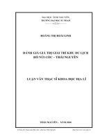 đánh giá giá trị giải trí khu du lịch hồ núi cốc - thái nguyên