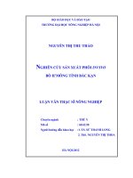 Nghiên cứu sản xuất phôi invivo bò hmông tỉnh bắc kạn