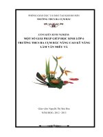 MỘT SỐ GIẢI PHÁP GIÚP HỌC SINH LỚP 6 TRƯỜNG THCS BA CỤM BẮC NÂNG CAO KỸ NĂNG LÀM VĂN MIÊU TẢ