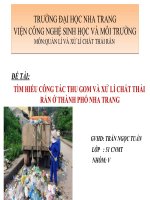 tìm hiểu công tác thu gom và xử lí chất thải rắn ở thành phố nha trang
