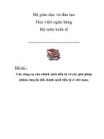 các công cụ của chính sách tiền tệ và các giải pháp nhằm chuyển đổi chính sách tiền tệ ở viêt nam