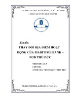 Quản trị dự án  THAY đổi địa điểm HOẠT của MARITIME BANK – PGD THỦ đức
