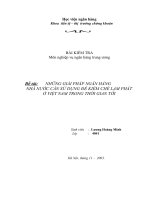 những giải pháp ngân hàng nhà nước cần sử dụng để kiềm chế lạm phát ở việt nam trong thời gian tới