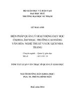 biện pháp quản lý hoạt động dạy học ở khoa âm nhạc, trường cao đẳng văn hóa  nghệ thuật và du lịch nha trang