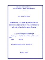 Nghiên cứu xác định một số thông số chính của bộ phận băm thái rơm trong máy đập lúa và băm rơm tĩnh tại