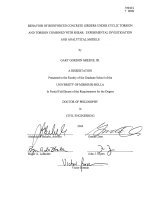 behavior of reinforced concrete girders under cyclic torsion and torsion combined with shear  experimental investigation and analytical models