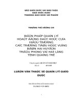 biện pháp quản lý hoạt động dạy học của hiệu trưởng các trường tiểu học vùng biển hai huyện triệu phong và hải lăng, tỉnh quảng trị