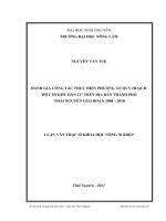 đánh giá công tác thực hiện phương án quy hoạch một số khu dân cư trên địa bàn thành phố thái nguyên giai đoạn 2008-2010
