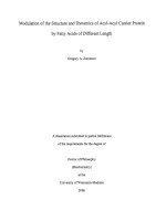 modulation of the structure and dynamics of acyl-acyl carrier protein by fatty acids of different length