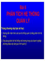 Bài 6 phân tích hệ thống quản lý (bộ môn phân tích hệ thống môi trường)