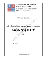 Tài liệu luyện thi Đại học năm học 2014 - 2015 môn Vật lý   _  Tập 1