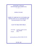 Nghiên cứu thiết kế cơ cấu dẫn động cho bộ phận công tác của liên hợp máy xới xung quanh gốc cây cà phê